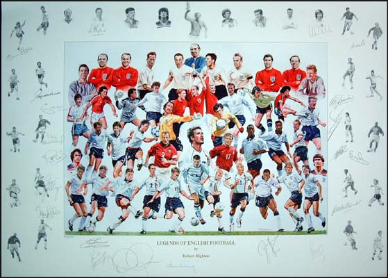 England Legends of English Football - Multi-signed print - WAS andpound;449.99
