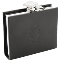 Rugby Branded Leather Cased Hip Flask.