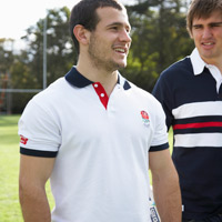 england Rugby Classic Micro Pique Polo - White.