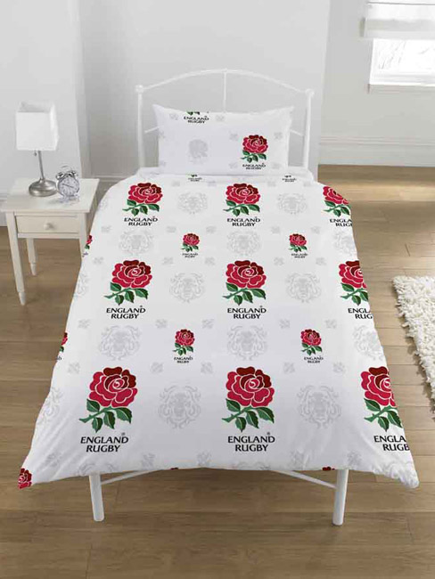 England Rugby Multi Crest Single Duvet Cover Set