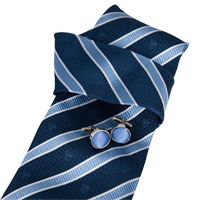 RugbyCufflink and Tie Slide Set Pale Blue.