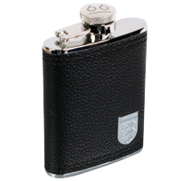 england Vintage Hipflask - Black/Silver.