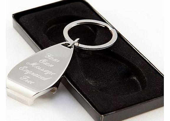 Engrave It Online Personalised Chrome Bottle Opener Keyring/Keychain ENGRAVED FREE