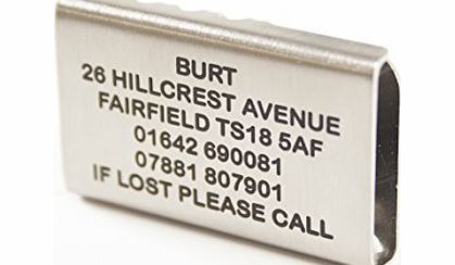 Engraving Studios Agility tag, stainless steel engraved dog id tag. No fixing rings required