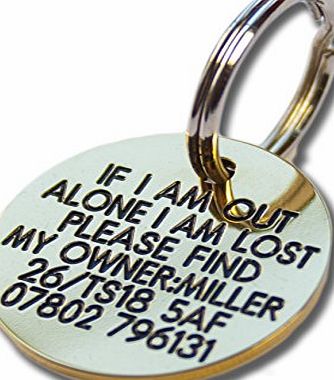Engraving Studios Deeply engraved solid brass 27mm circular pet tag