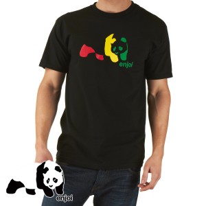 Enjoi T-Shirts - Enjoi Rasta Panda T-Shirt - Black