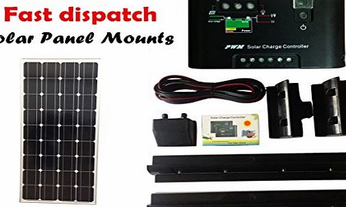 ENTITY  Products 100W Frame Solar Panel Kit with 10A charge controller and solar cables - Complete kit for a 12V system e.g. in a Caravan, Boat or Outdoors