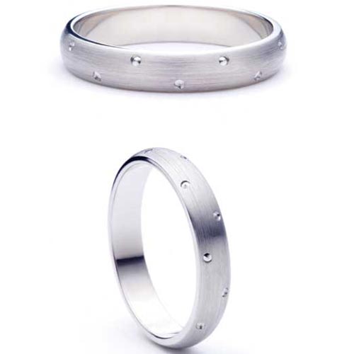3mm Heavy D Shape Entrelace Wedding Band Ring In Palladium