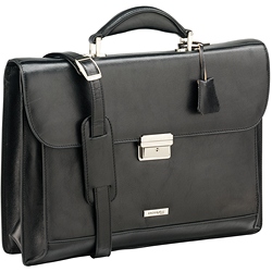 Enzo Rossi Flap over briefcase in italian florence leather