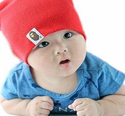 Eplayer Cute Candy Color Babies/ Kids Cotton Beanie/ Hat/ Cap (Model: Br010036) (Red)
