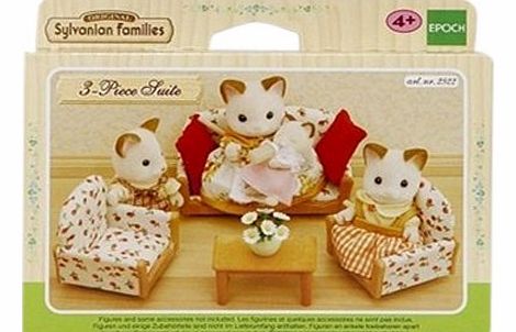 Epoch Sylvanian Family 2922 Dolls House Accessories - Sofa / 2 Armchairs / Coffee Table