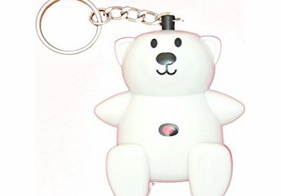 EPOSGEAR White Childrens Loud Personal Panic Attack Safety Security Bear Keyring Alarm 140db - FREE SHIPPING to all UK (excluding Channel Islands)