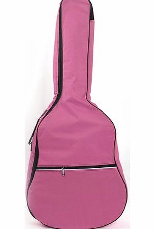 Gig Bag Case Soft Padded Straps for Folk Acoustic Guitar 39 40 41 Inch Pink