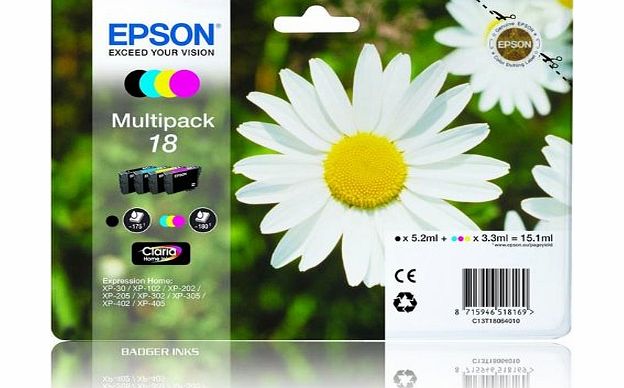 Expression Home XP215 Full Set of Genuine Epson Printer Ink Cartridge - Epson 18 Daisy Series
