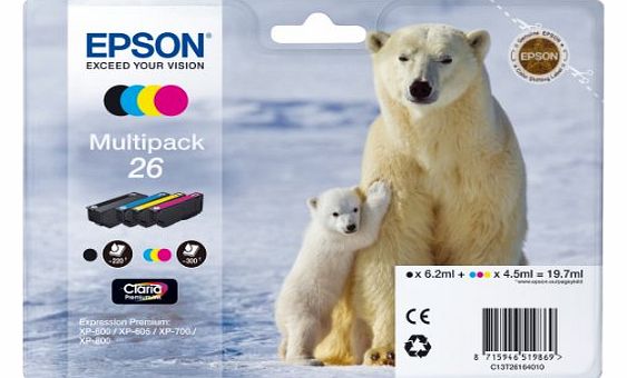 Polar Bear 26 Multipack Ink Cartridges - Multi Coloured