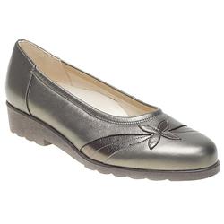 Female Blenheim Leather Upper Comfort Small Sizes in Antique Pewter, Black Graphite