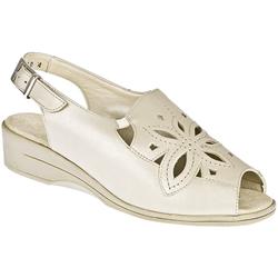 Female Simone Leather Upper Textile Lining Casual Sandals in Beige Shimmer, Navy, Pewter, White