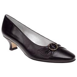 Equity Female Trudy Leather Upper in Black, Gold Pearl
