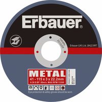 ERBAUER Metal Cutting Discs 115 x 3 x 22.2mm Pack of 5