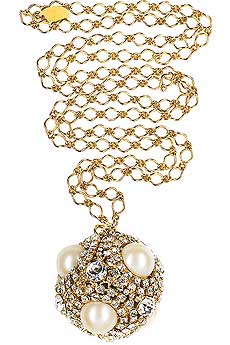 Oversized diamante pendant necklace