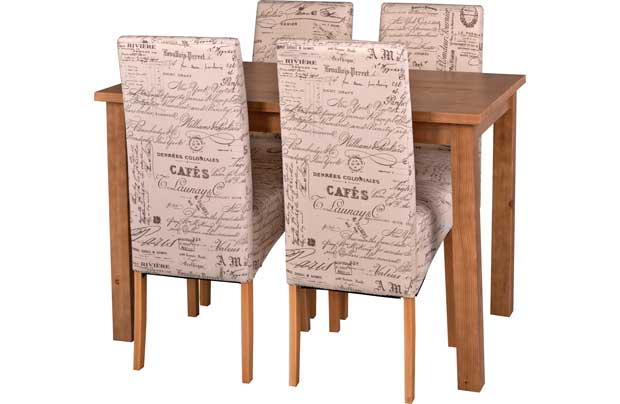 Erin Oak Rectangular Dining Table and 4 Script