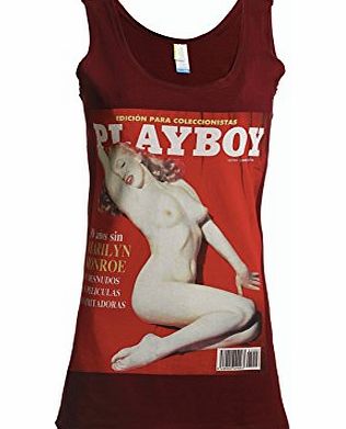 Eron Apparel Womens Marilyn Monroe Playboy Cover Tank Top Vest Cardinal Red Small