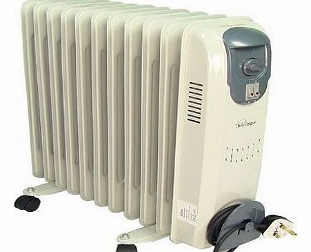 Esc Europe Ltd 2.5kw Oil Filled Radiator with Thermostat Control