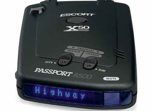 ESCORT  Passport 8500X50 Black Radar Detector, Blue Display by Escort Inc.