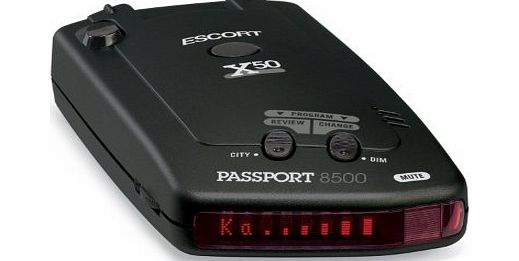 ESCORT  Passport 8500X50 Black Radar Detector, Red Display
