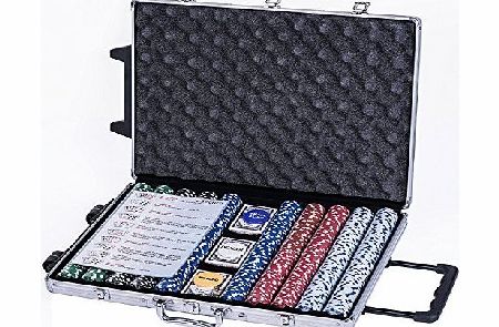 eSecure Professional 11.5g 1000pcs Poker Set inc. Dice, Dealer & Blind Buttons, 3 Card Decks & Alumi