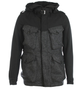 Hulbert Black and Grey Hooded Jacket