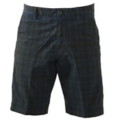 Esemplare Navy and Brown Check Shorts