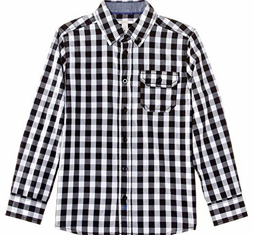 Boys 114EE6F001 Checkered Shirt, Black, 12 Years (Manufacturer Size:Medium)