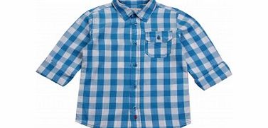 Esprit Boys Blue Long Sleeved Check Shirt