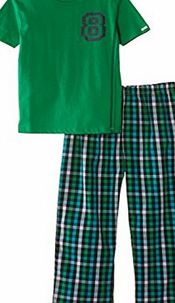Esprit  Bodywear Boys Calum (S-S/L-L) Set of 2 Pyjama, Bright Green, 12 Years (Manufacturer Size:152 )