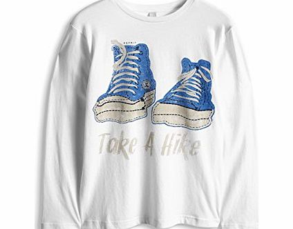 Esprit  Boys 015EE8K010 Take a Hike TS T-Shirt, White, 6 Years (Manufacturer Size:116 )