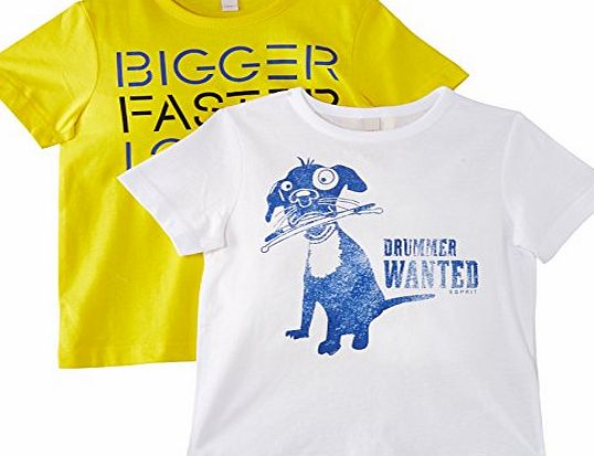Esprit  Boys 015EE8N001 DP Set of 2 T-Shirt, Boosted Yellow, 4 Years (Manufacturer Size:104 )
