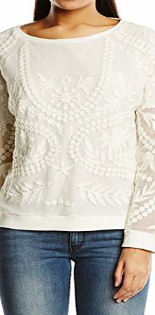 Esprit  Womens SWT Lace Sweatshirt, Off-White, Size 14 (Manufacturer Size:Large)