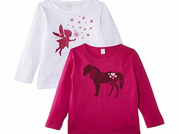 Esprit Girls 104EE7N001 Set of 2 T-Shirt, Berry Pink, 8 Years (Manufacturer Size:128 )