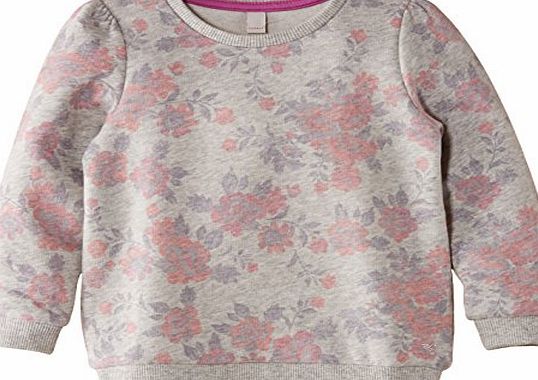 Esprit Girls AOP SS Floral Sweatshirt, Oxford Grey Melange, 2 Years (Manufacturer Size:92 )