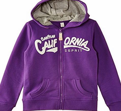 Esprit Girls ESS Short Sleeve Cardigan Hoodie, Purple Burst, 14 Years (Manufacturer Size:Large)