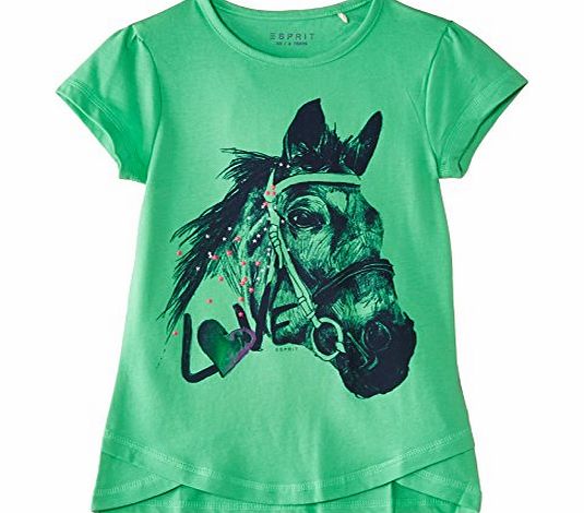 Esprit Girls Horse T-Shirt, Wonderland Green, 10 Years (Manufacturer Size:Small)