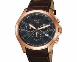 Esprit Mens Kratos Black Brown Watch