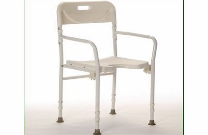 Essential Aids Folding Shower Chair with Arms and Back - Height Adjustable