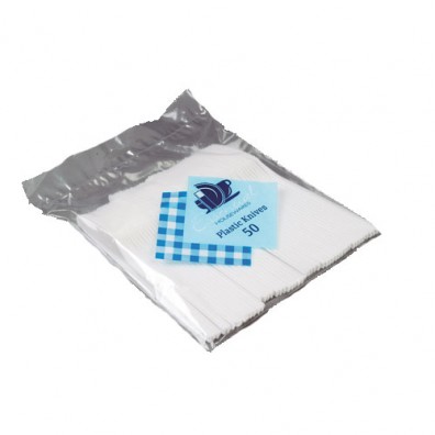 Essential Housewares Essential Plastic Knives White 50Pack PLK40X50