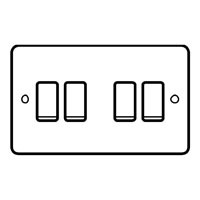 Essential Metals Chrome Quad Light Switch 2 Way 10A with White Inserts