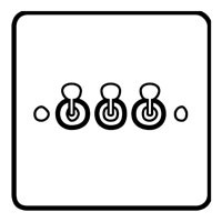 Essential Metals Iridium Black Triple Toggle Light Switch 2 Way 10A