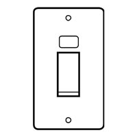 Essential Metals MK Chroma Switch Double Pole with Neon 32A with White Inserts 31x88x88mm