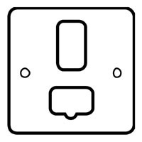 Essential Metals MK Chroma Switched Connection Unit 13A with White Insert 30x88x88mm