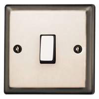 Essential Metals Pewter Effect Single Light Switch 2 Way 10A